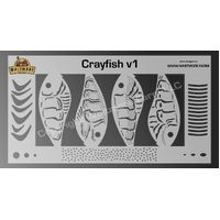 Crayfish Fishing Lure Airbrush Stencil v1 2.5