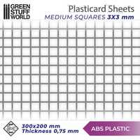 ABS Plasticard - Medium Squares Textured Sheet A4