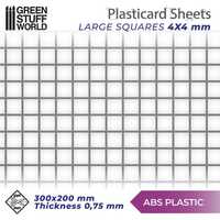 ABS Plasticard - Large Squares Textured Sheet A4