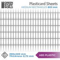 ABS Plasticard - Medium Rectangles Textured Sheet A4