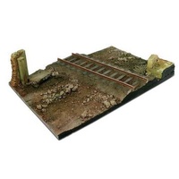 Vallejo Sc104 Scenics 31x21 Country Road Cross With Railway Section Diorama Base