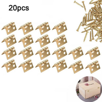 Micro Hinge Brass Gold 20 Pc/pkt with Tacks