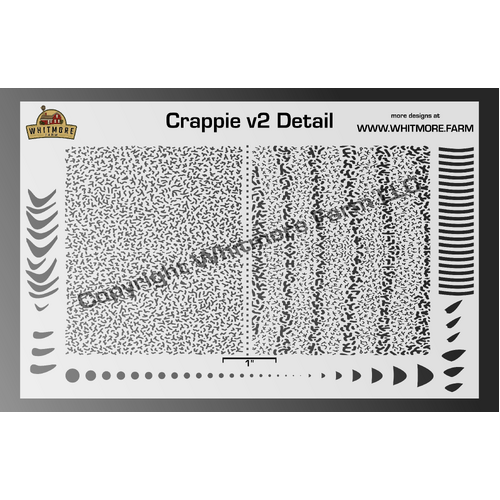 Crappie v2 Fine Detail Mesh Fishing Lure Airbrush Stencil