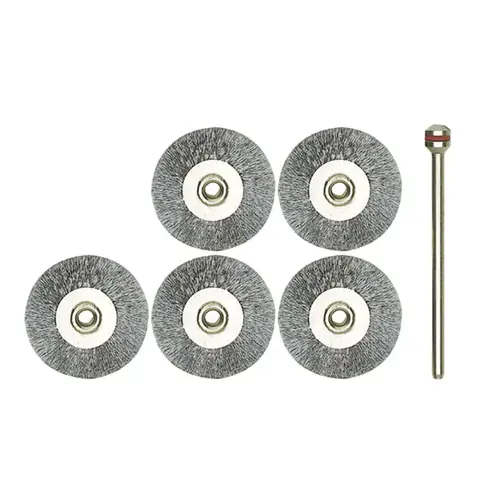 Stainless Steel Brushes 22mm - Wheel Type 6pc