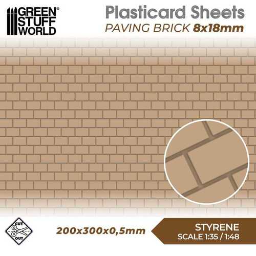 Plasticard- Paving Brick 8x18mm