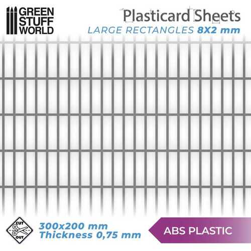 ABS Plasticard - Large Rectangles Textured Sheet