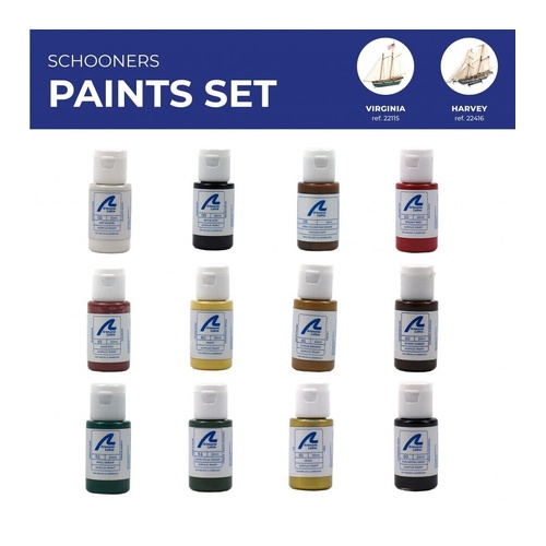 Artesania Paint Set for Ship Model #22115 Virginia & #22416 Harvey (20ml x 12 Bottles)