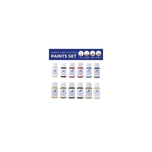 Artesania Paint Set for Ship Models #22410, 22411, 22412 & 22452 - 12 Pack