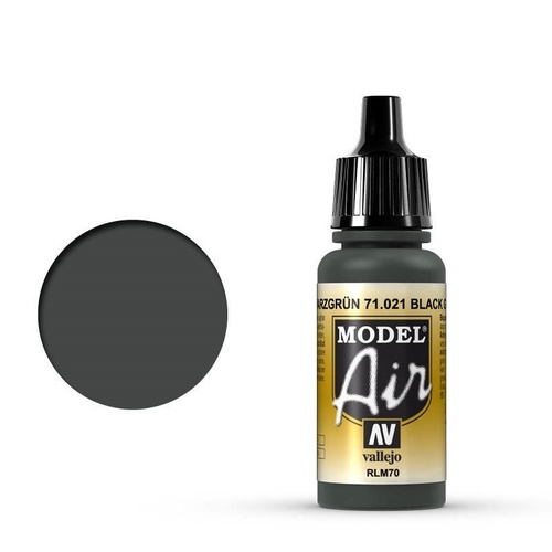 Vallejo Model Air Black Green RLM70 17 ml Acrylic Airbrush Paint [71021]