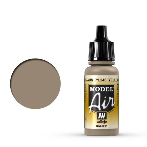 Vallejo Model Air Yellow Brown 17 ml Acrylic Airbrush Paint [71246]