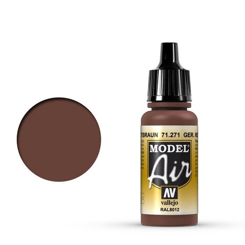 Vallejo Model Air German Red Brown 17 ml Acrylic Airbrush Paint [71271]