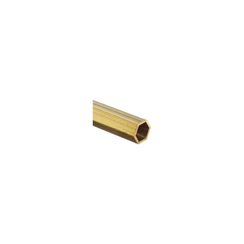 BRASS HEXAGON TUBE 3.2mm x .355mm X 305mm (1/8" x .014" x 12")